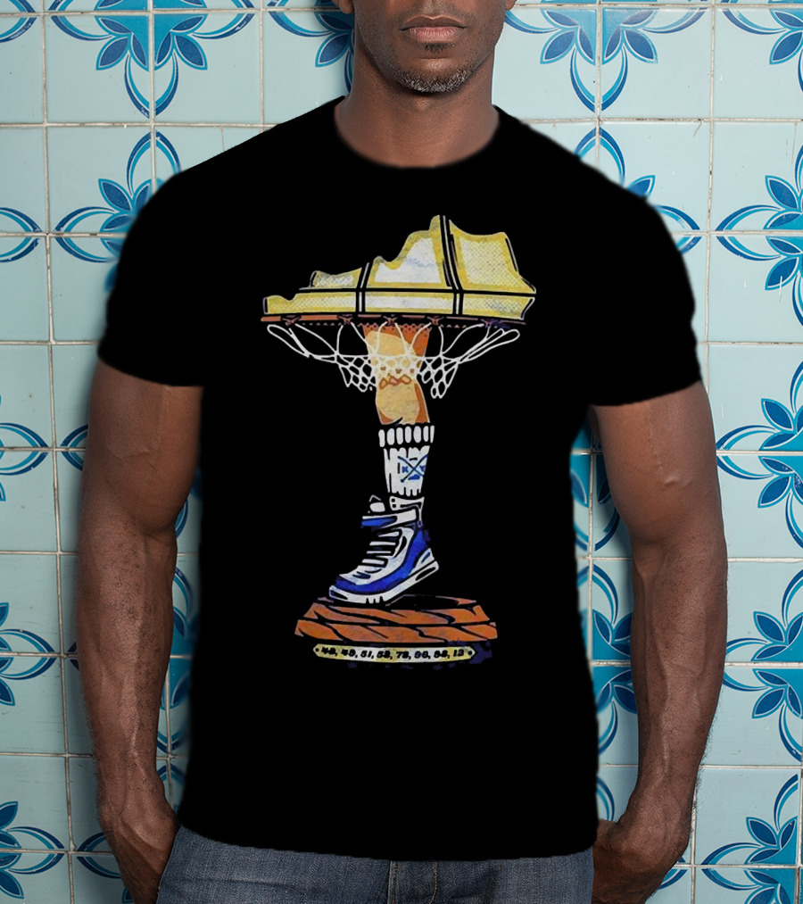 Kentucky Basketball Shoe Leg Lamp With State Map And Hoop T-Shirt