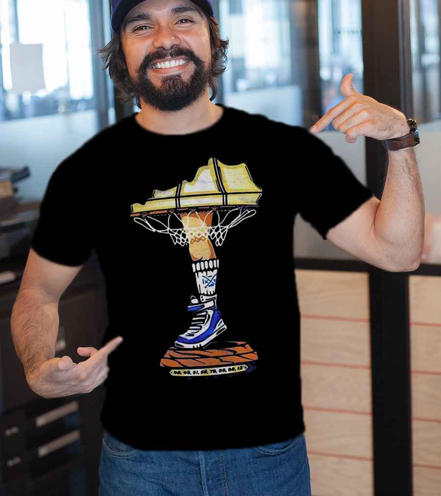 Kentucky Basketball Shoe Leg Lamp With State Map And Hoop T-Shirt