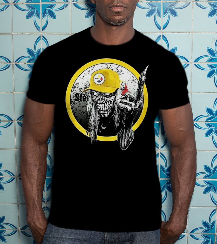 Pittsburgh Steelers Skull Fan T-Shirt