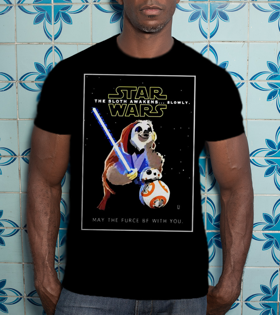 Star Wars The Sloth Awakens Slowly May The Furce Be With You T-Shirt
