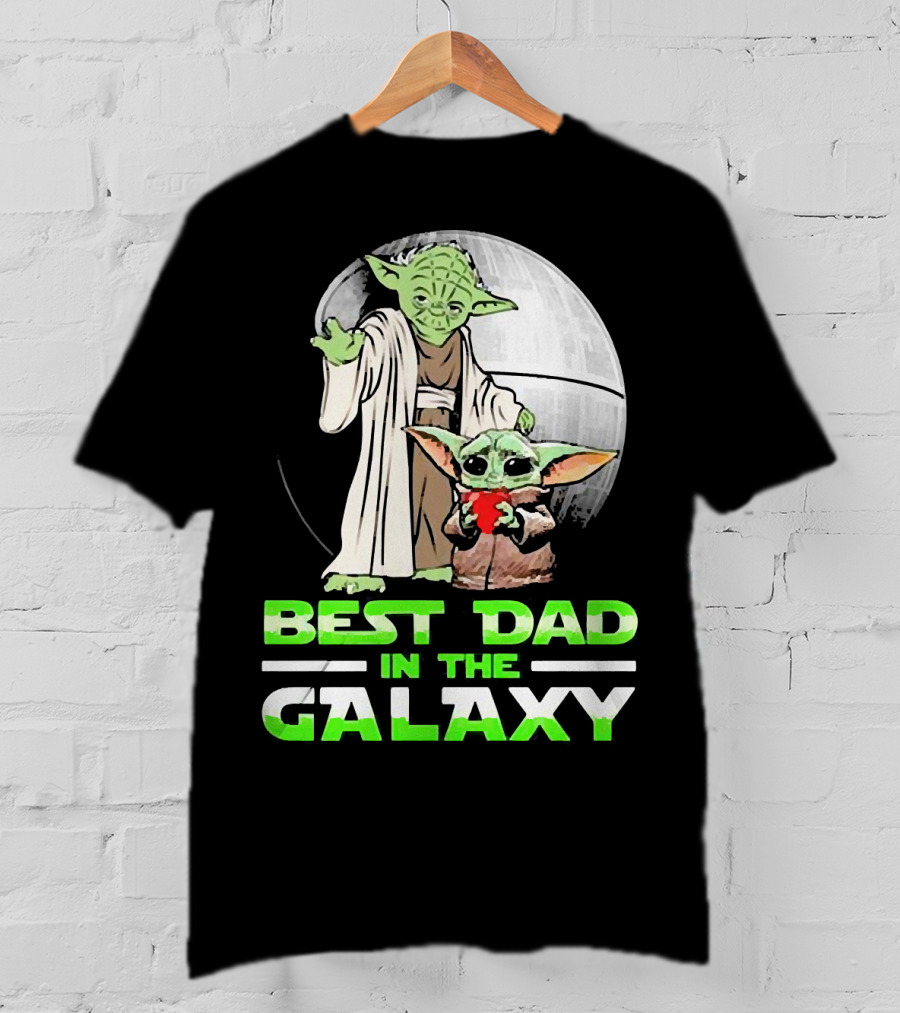 Best Dad In The Galaxy With Yoda And Baby Yoda T-Shirt