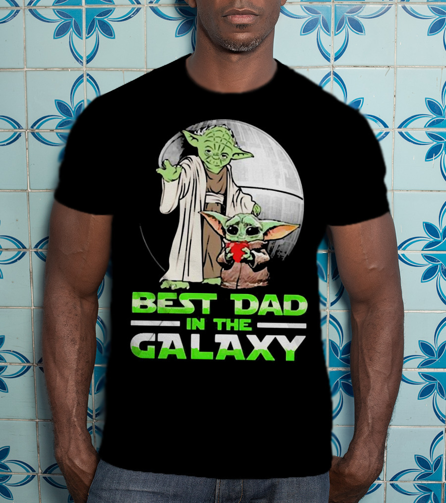 Best Dad In The Galaxy With Yoda And Baby Yoda T-Shirt