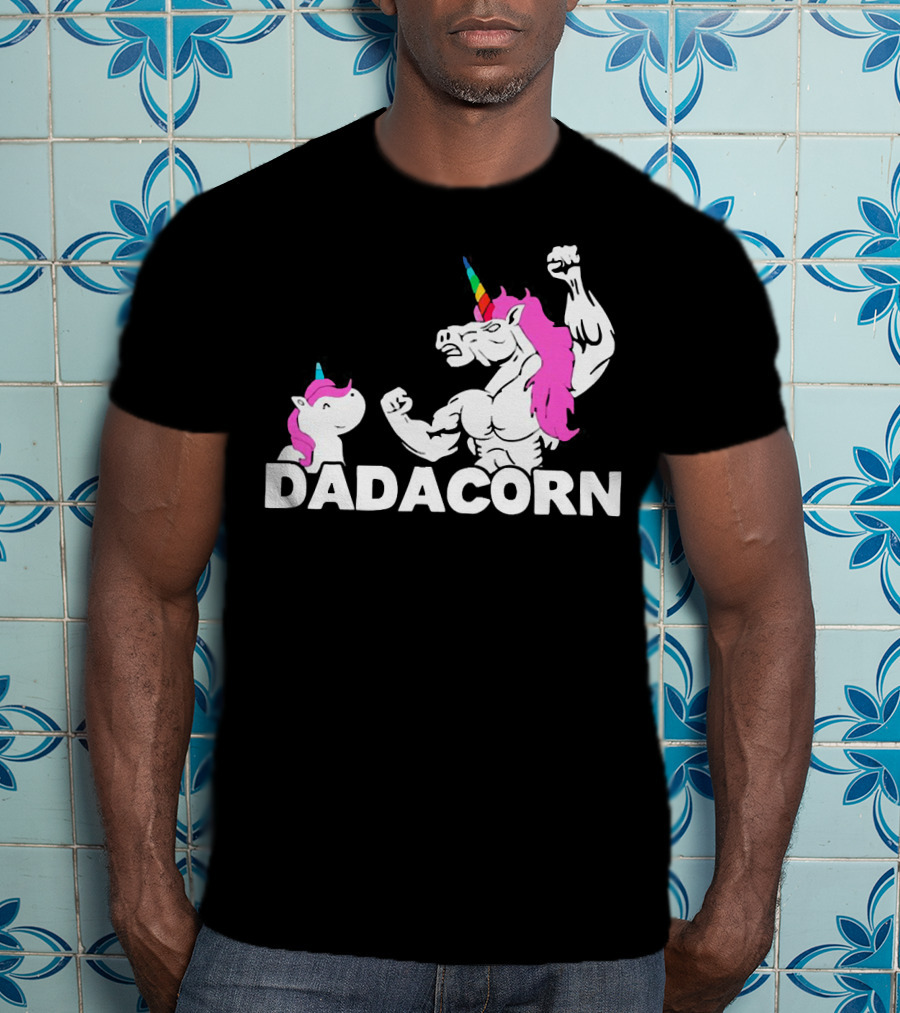 Dadacorn Unicorn Dad Muscular Fantasy T-Shirt