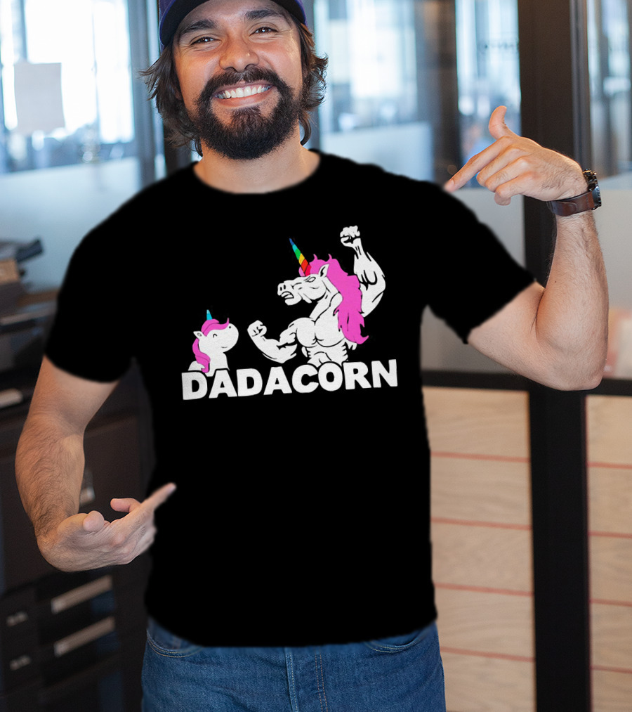 Dadacorn Unicorn Dad Muscular Fantasy T-Shirt