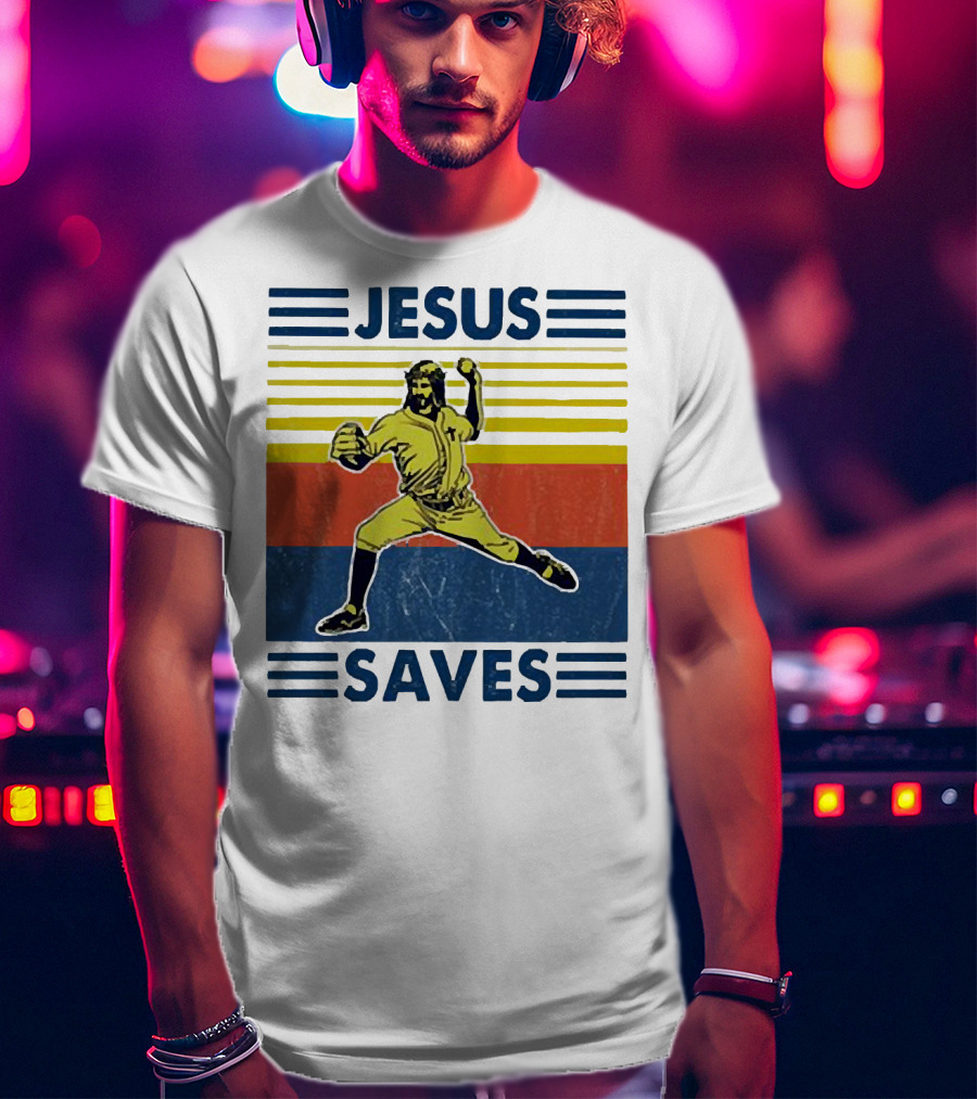 Jesus Saves Baseball Pitcher T-Shirt