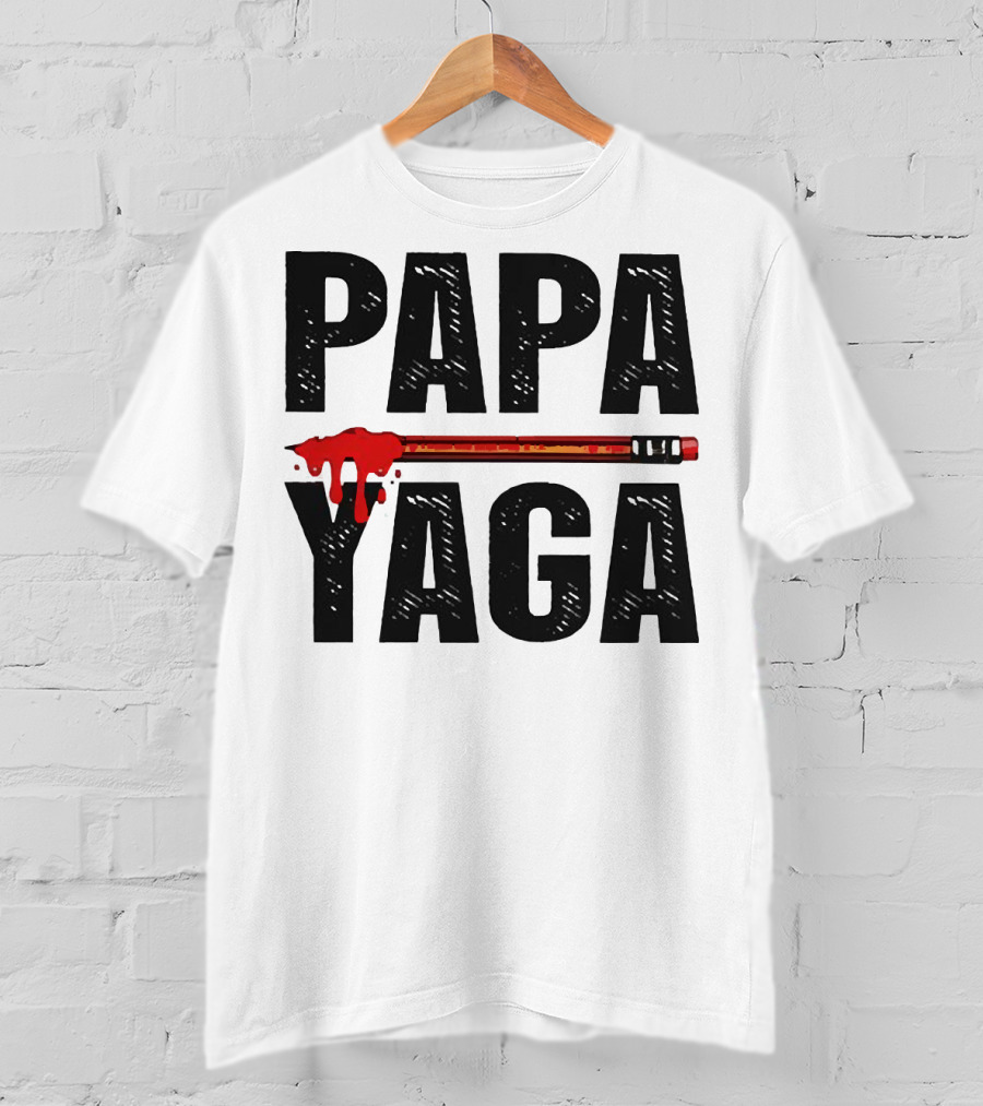 Pencil Papa Yaga Blood Dripping Text T-Shirt