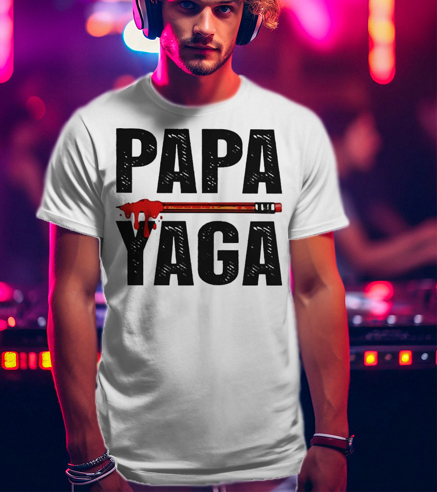 Pencil Papa Yaga Blood Dripping Text T-Shirt