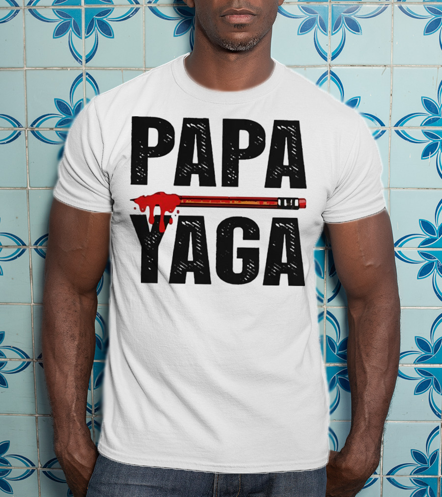 Pencil Papa Yaga Blood Dripping Text T-Shirt
