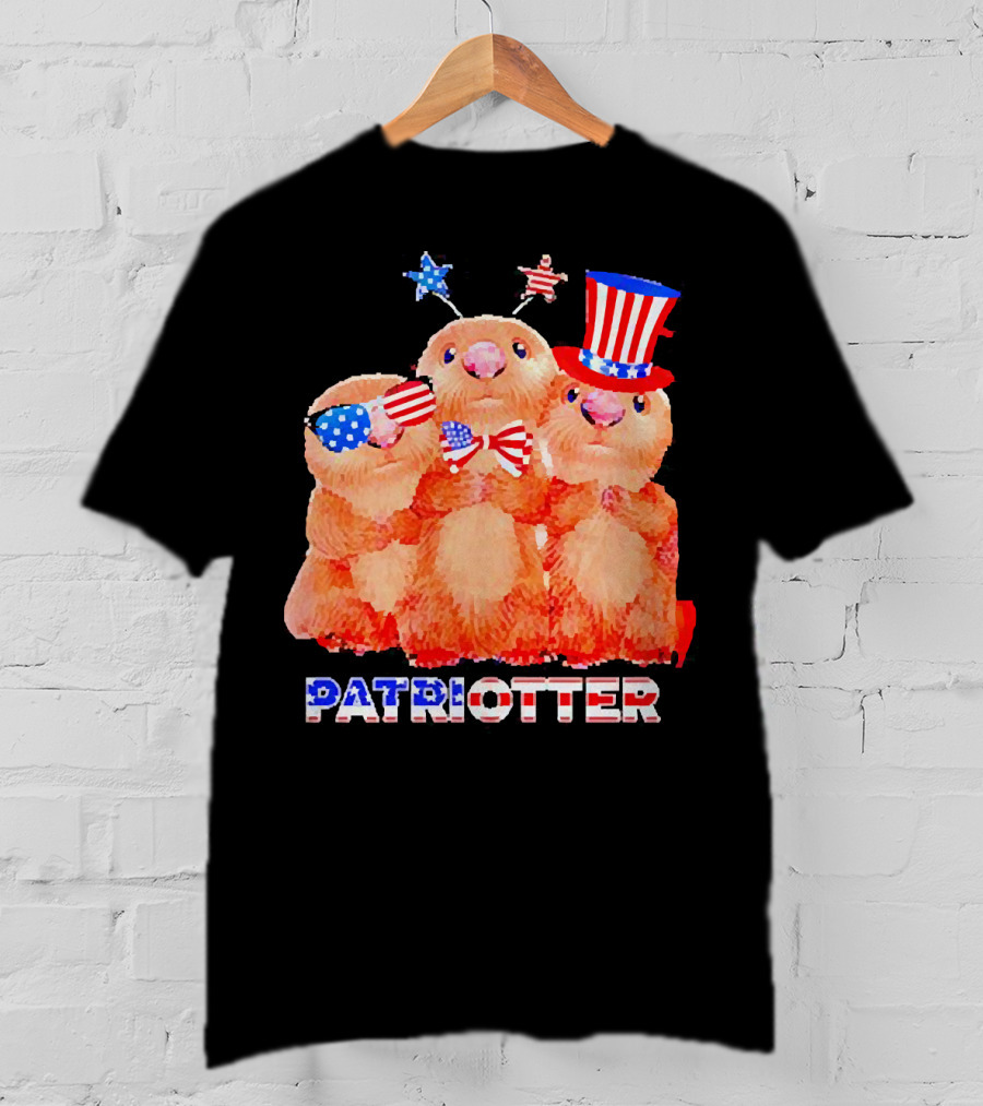 Patriotter America Flag Independence Day Otters T-Shirt