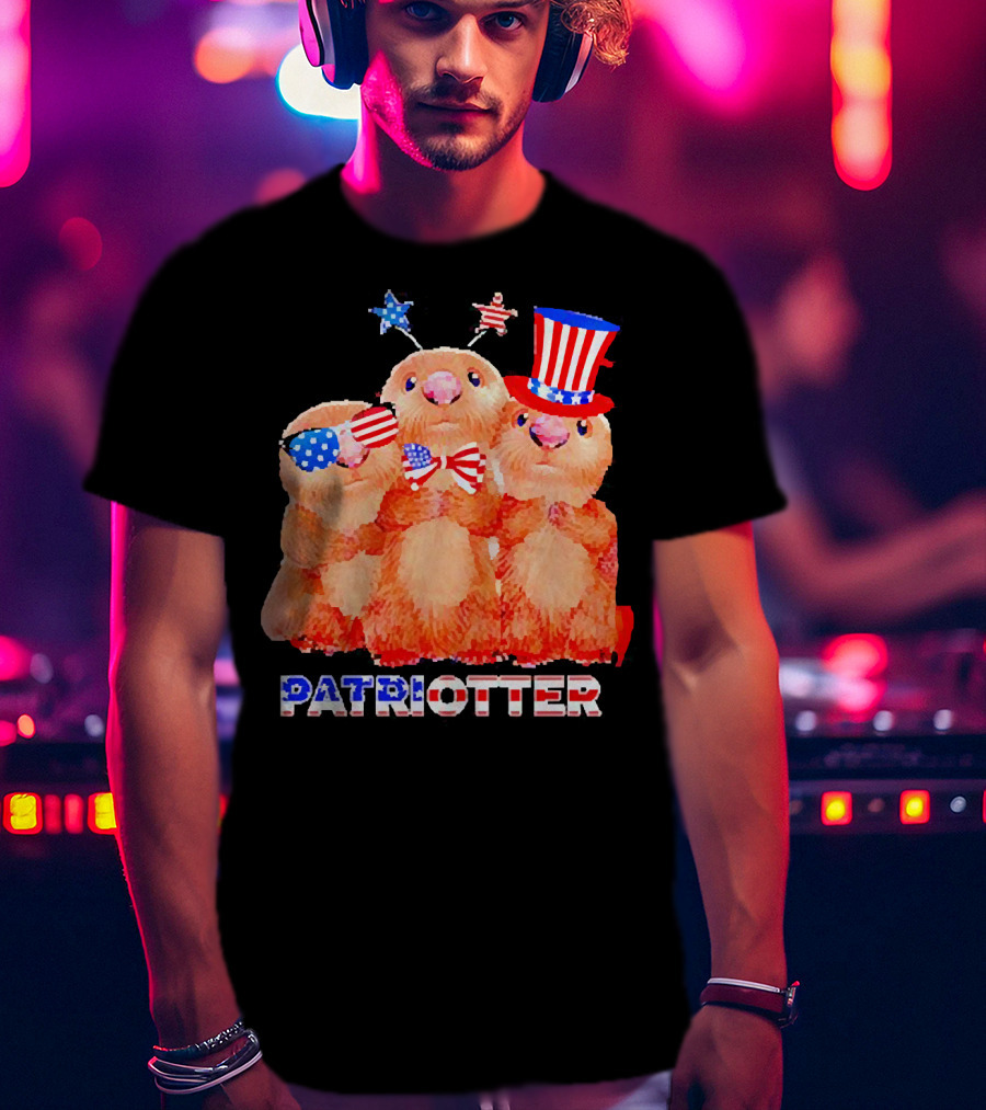 Patriotter America Flag Independence Day Otters T-Shirt