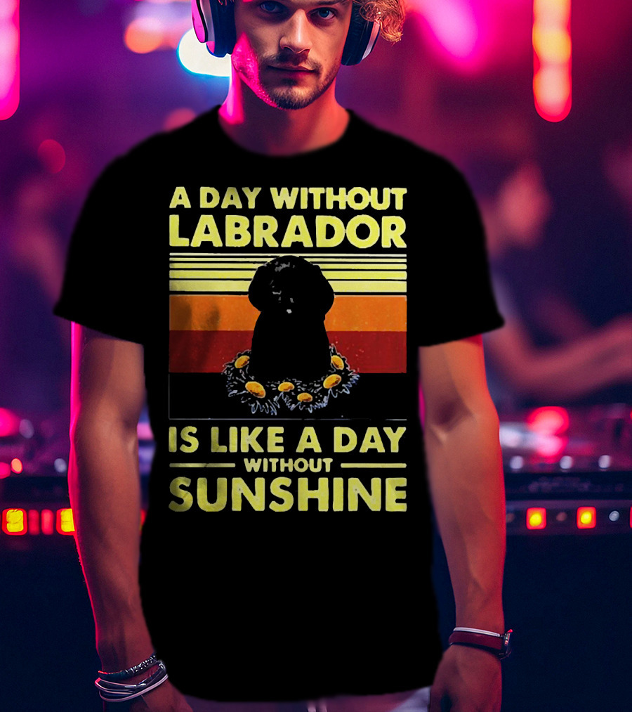 A Day Without Labrador Is Like A Day Without Sunshine Retro Sunset T-Shirt