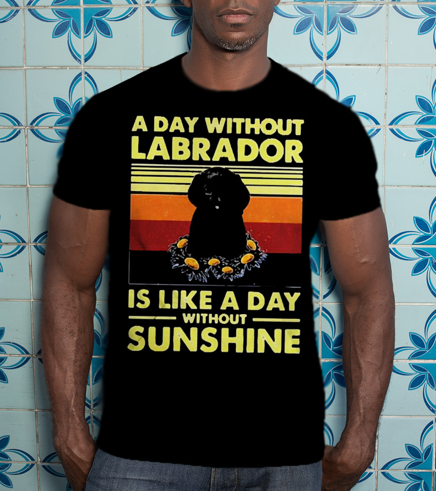 A Day Without Labrador Is Like A Day Without Sunshine Retro Sunset T-Shirt