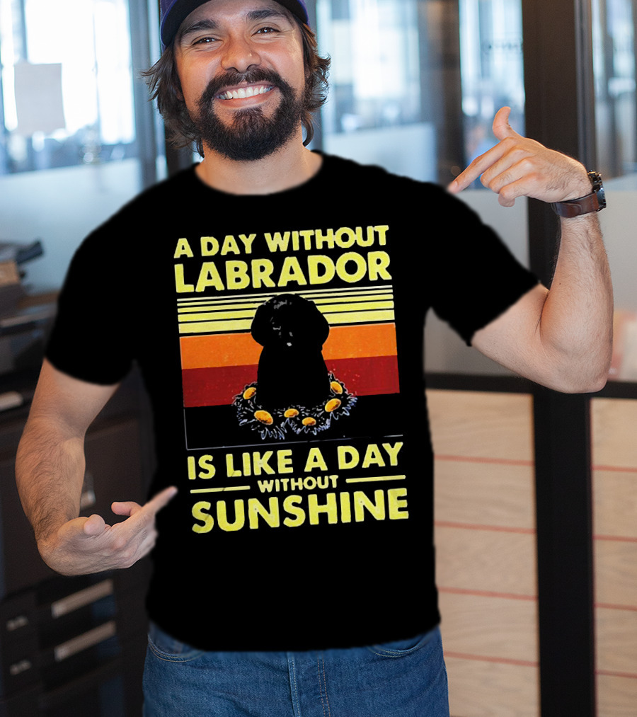 A Day Without Labrador Is Like A Day Without Sunshine Retro Sunset T-Shirt