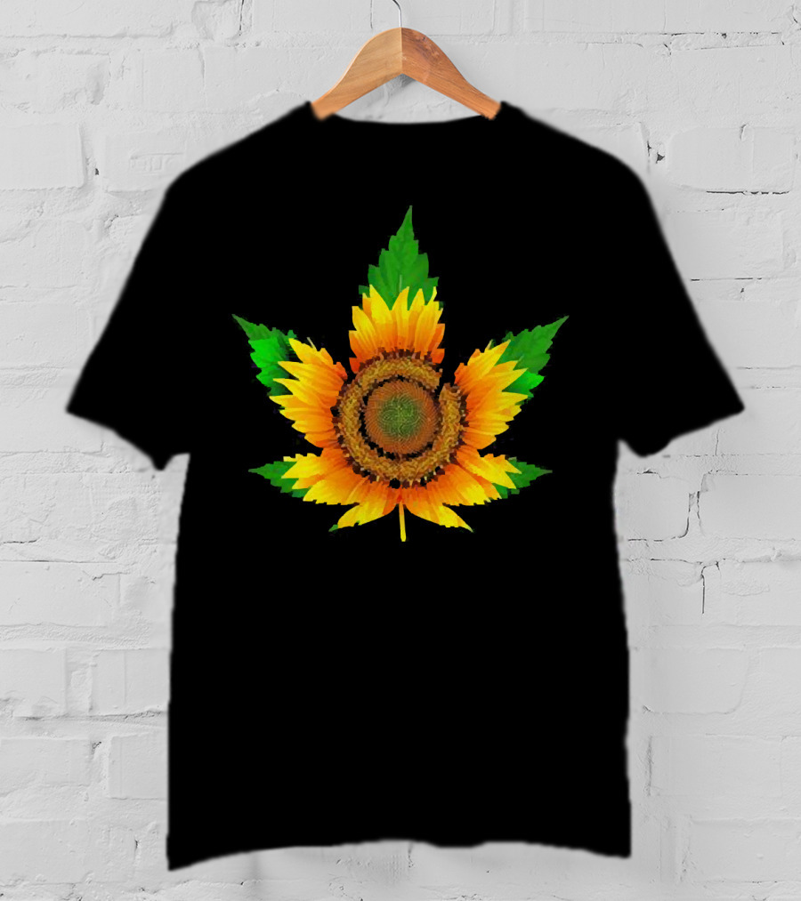 Weed Leaf Sunflower Beautiful T-Shirt