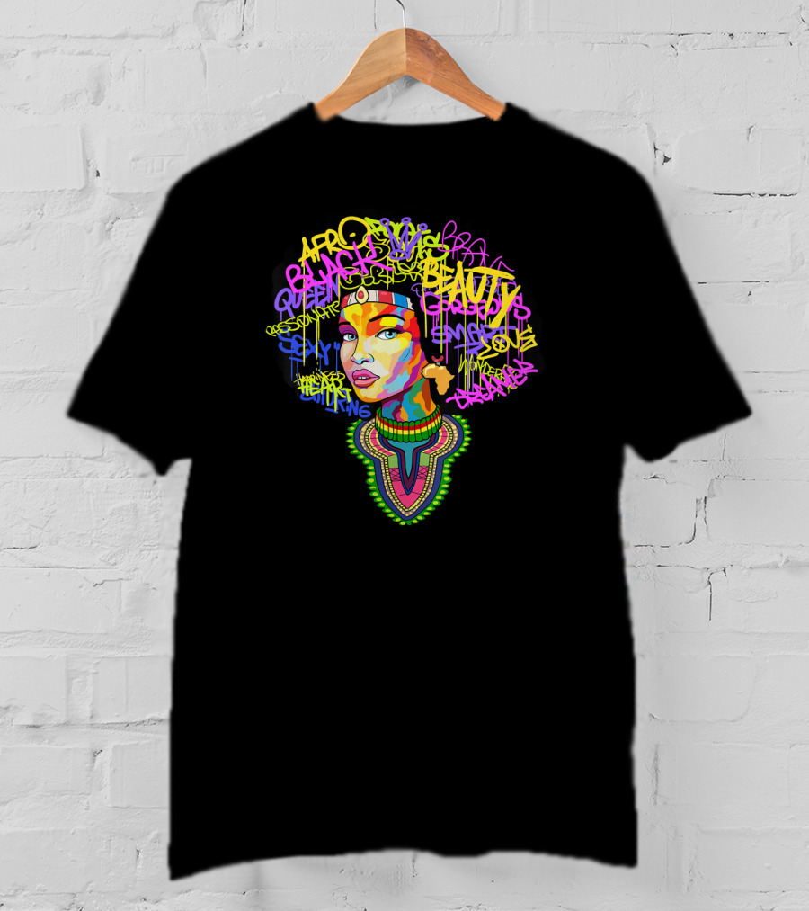 Afro Dashiki Queen Black Beauty Pride Culture Respect Goddess Melanin Love Power T-Shirt