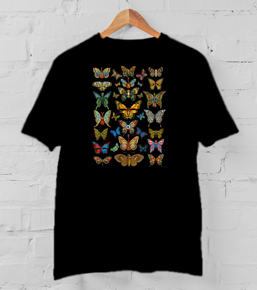 Dead Butterflies Colorful Intricate Patterns Of Various Species T-Shirt