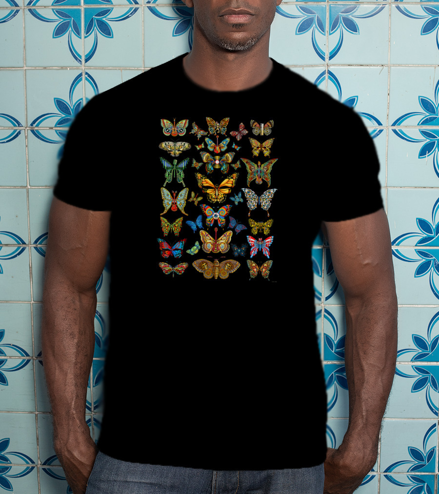 Dead Butterflies Colorful Intricate Patterns Of Various Species T-Shirt