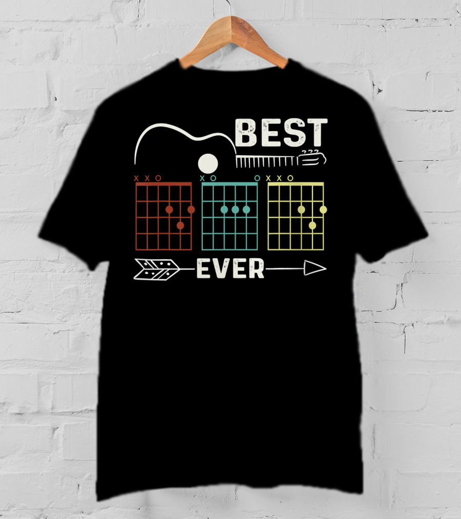 Best Dad Ever Guitar Chords Rock Music Player T-Shirt