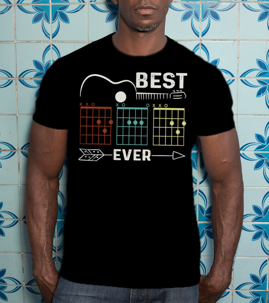 Best Dad Ever Guitar Chords Rock Music Player T-Shirt