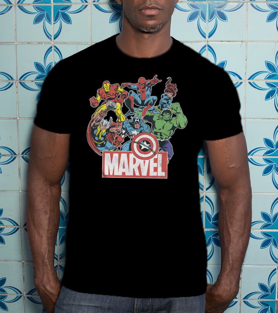 Marvel Avengers Retro Comic Team Icons T-Shirt
