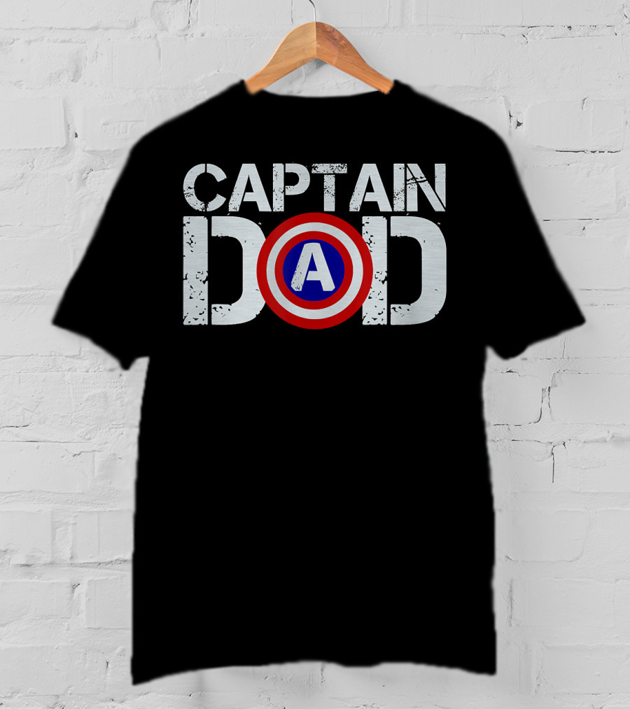 Captain Dad Superhero Christmas Birthday Mens T-Shirt