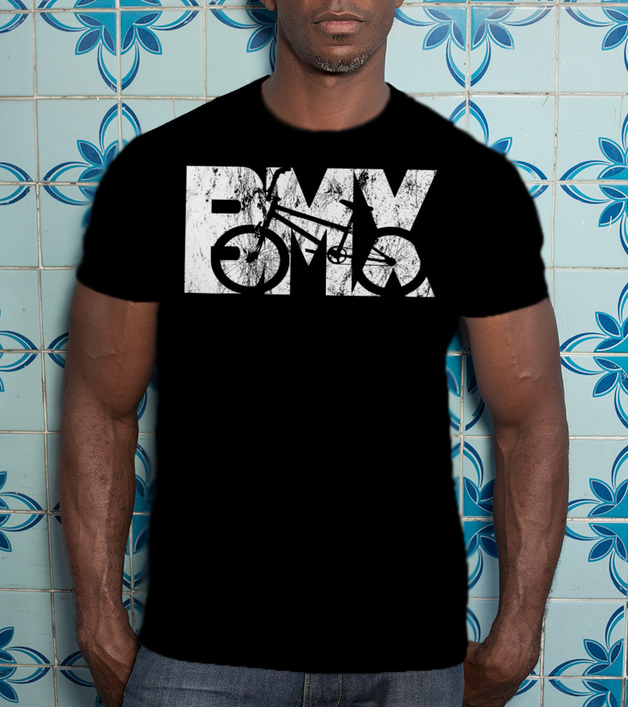 Cool Vintage BMX Bike Racing Fan Text With Bicycle T-Shirt