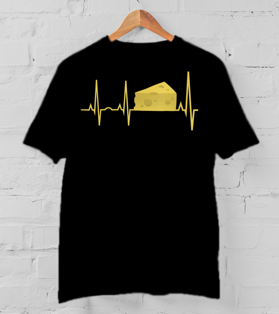 Funny Cheese Heartbeat Cheese Lover T-Shirt