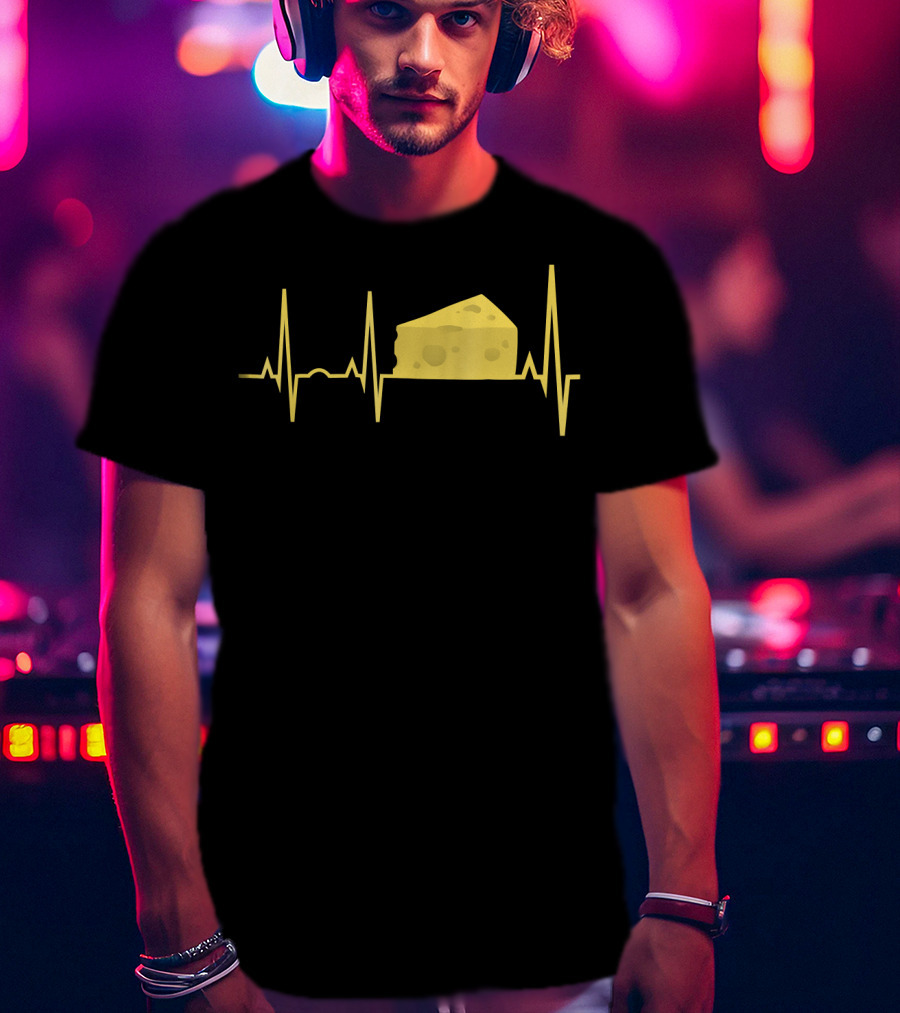 Funny Cheese Heartbeat Cheese Lover T-Shirt