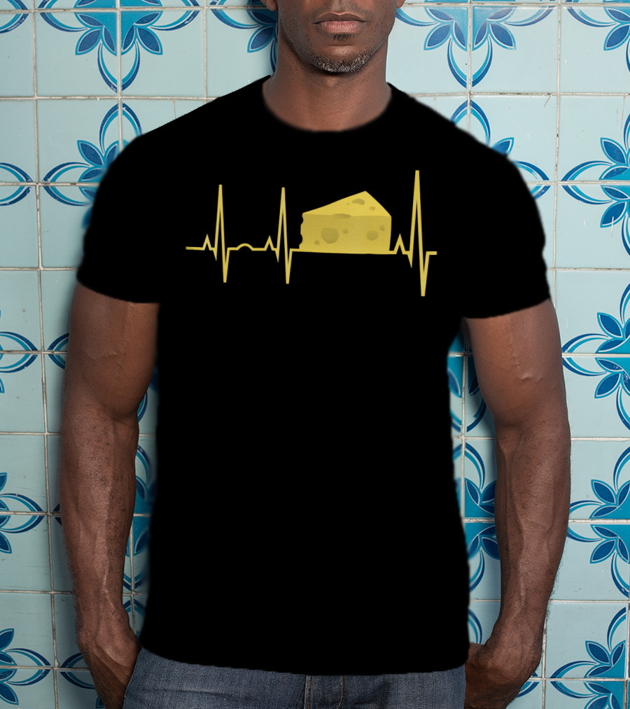 Funny Cheese Heartbeat Cheese Lover T-Shirt