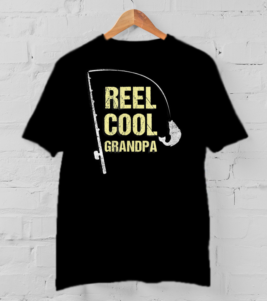 Reel Cool Grandpa Fishing Grandpa Funny Dad Fisherman T-Shirt