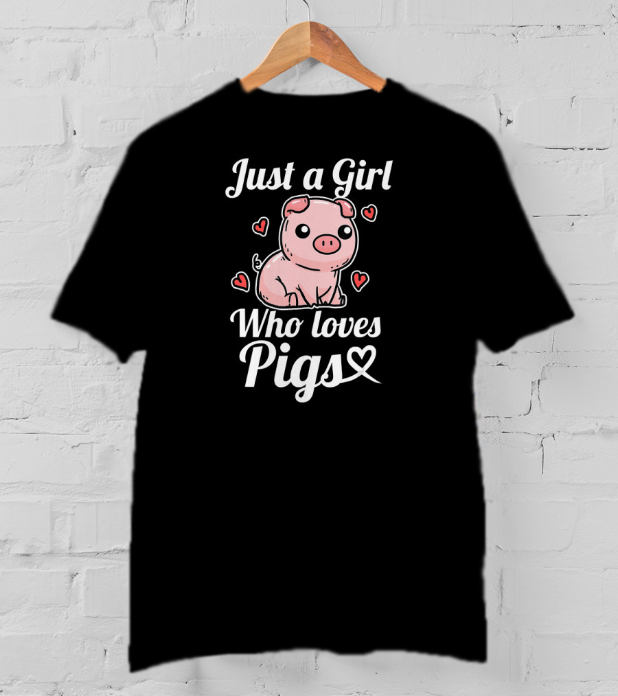 Just A Girl Who Loves Pigs Cute Pig Hearts T-Shirt