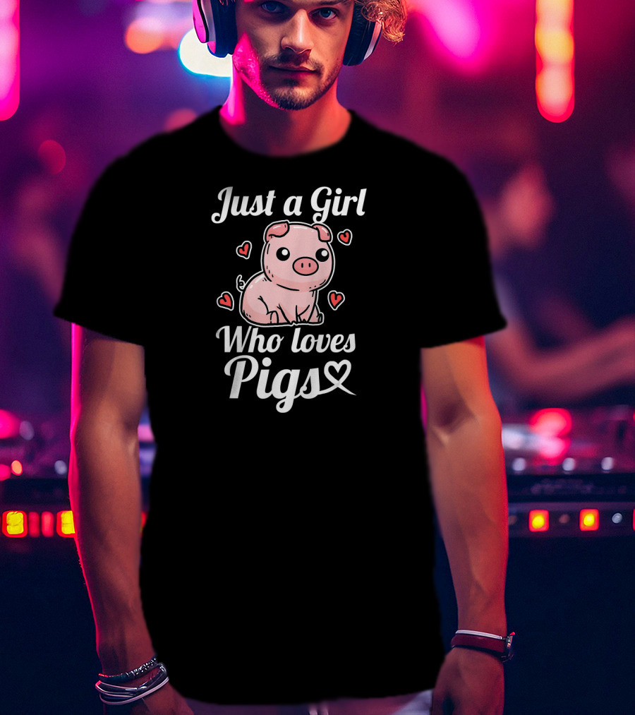 Just A Girl Who Loves Pigs Cute Pig Hearts T-Shirt