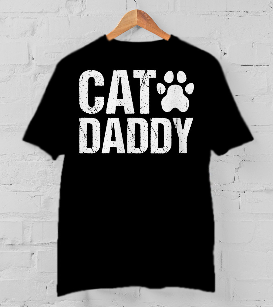 Cat Daddy Men's Funny Rad Dad Cat Paw T-Shirt