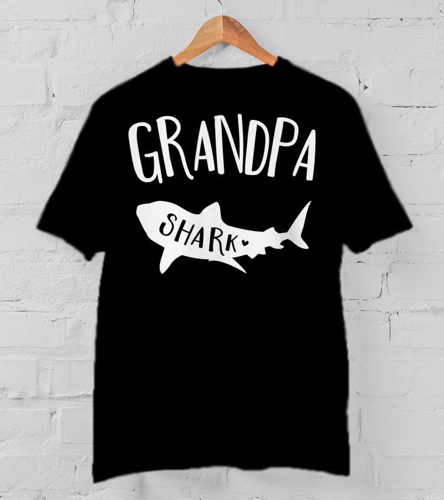 Grandpa Shark Doo Doo Playful Ocean Family Fun T-Shirt