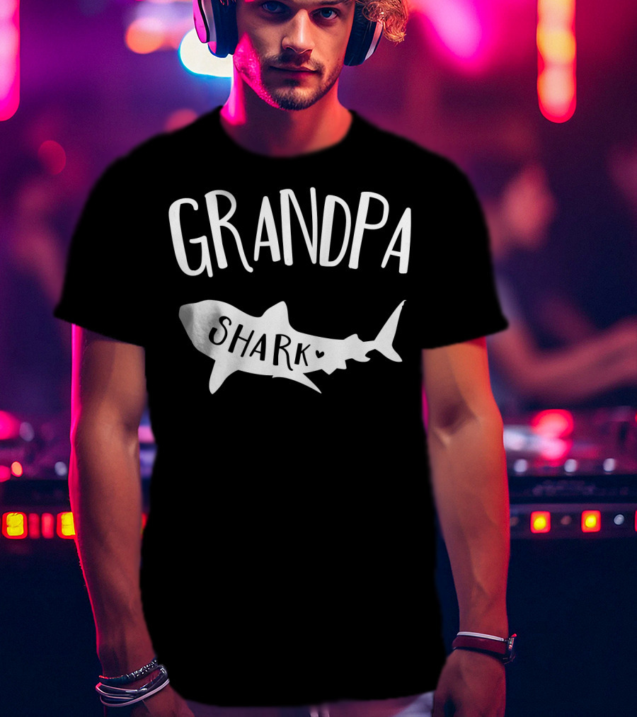 Grandpa Shark Doo Doo Playful Ocean Family Fun T-Shirt