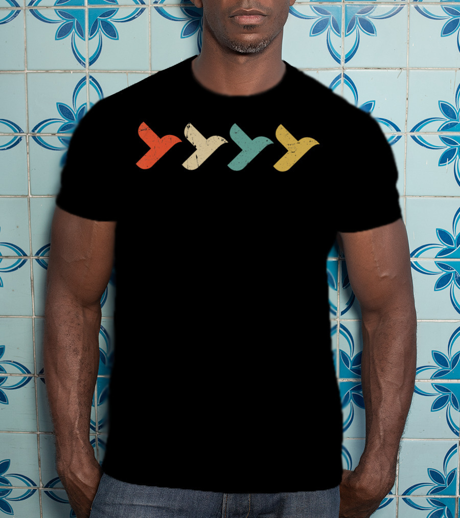 Retro Vintage Flying Bird Pattern Classic T-Shirt