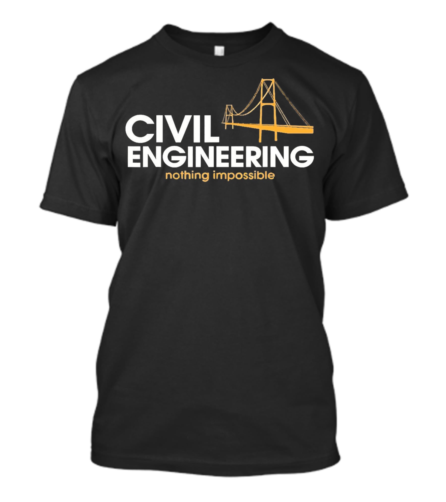 Civil Engineering Nothing Impossible Bridge Retro Vintage T-Shirt