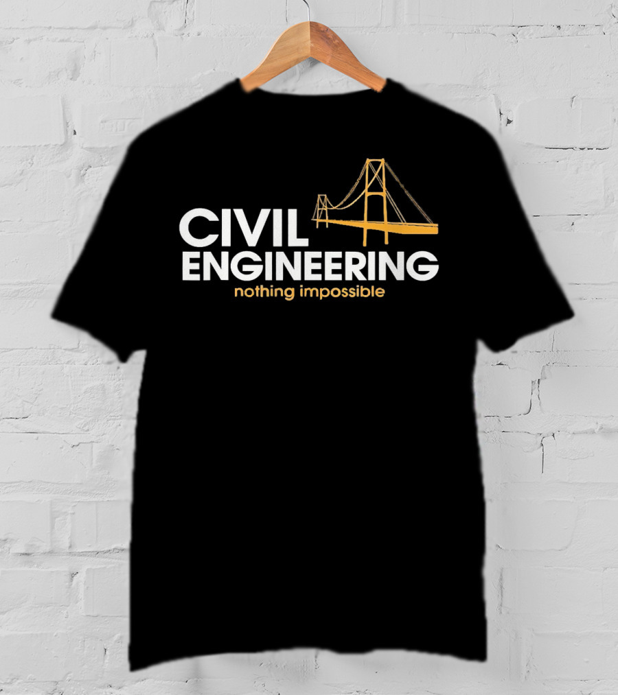 Civil Engineering Nothing Impossible Bridge Retro Vintage T-Shirt