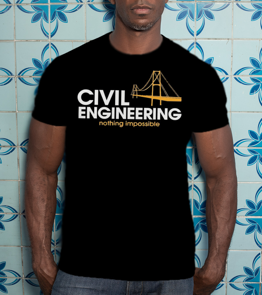 Civil Engineering Nothing Impossible Bridge Retro Vintage T-Shirt
