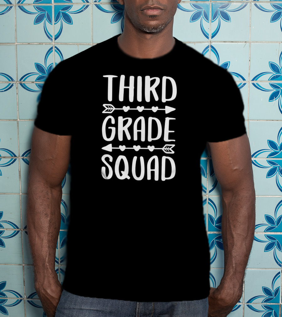 Third Grade Squad Arrow Hearts 3rd Grade Back To School T-Shirt