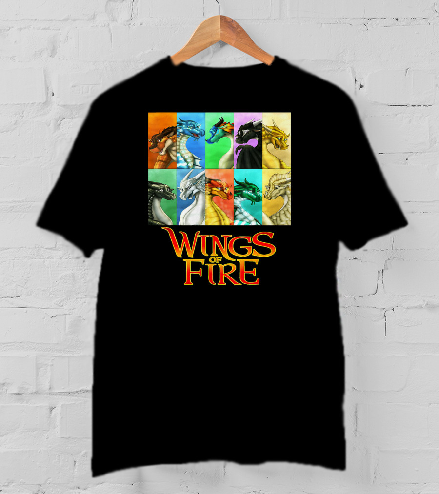 Wings Of Fire Nine Dragonets Colorful Panel T-Shirt