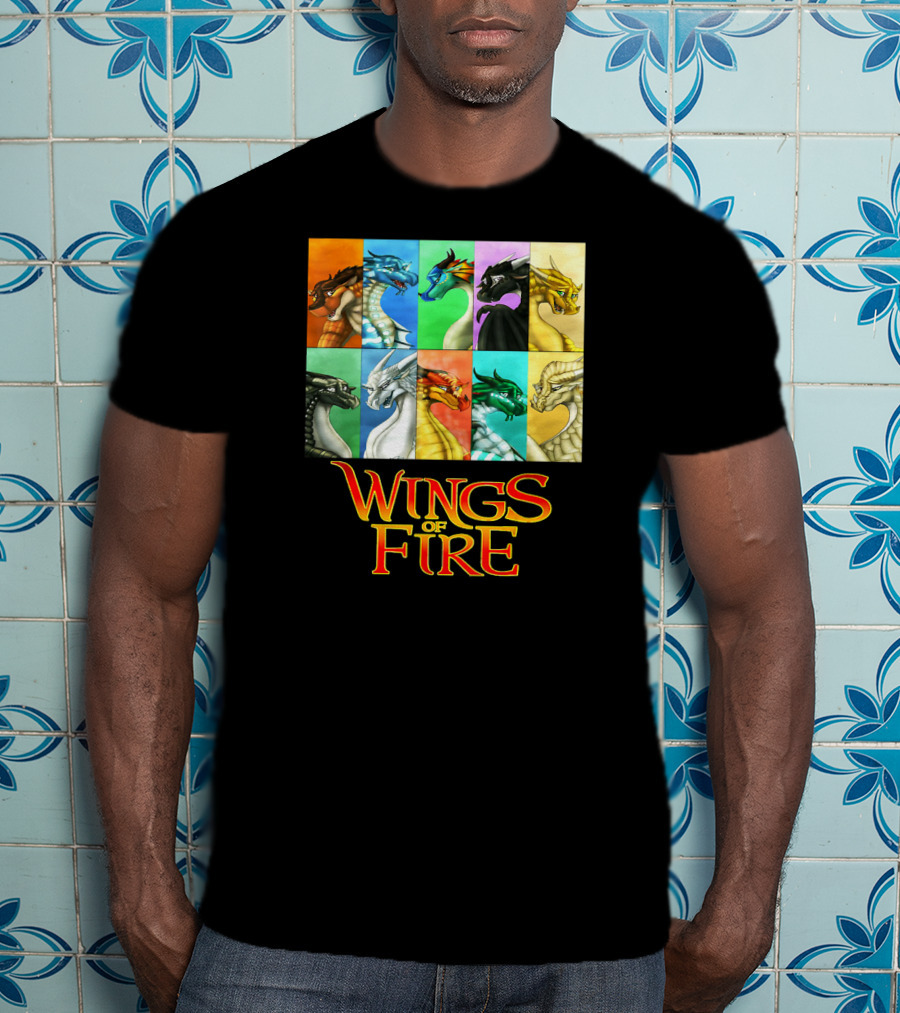 Wings Of Fire Nine Dragonets Colorful Panel T-Shirt