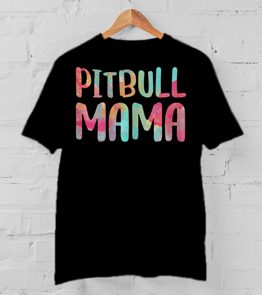 Prideful Colorful Pitbull Mama T-Shirt