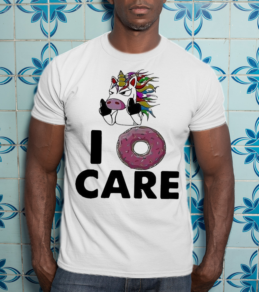 Unicorn Donut I Care Magic Rainbow Attitude T-Shirt