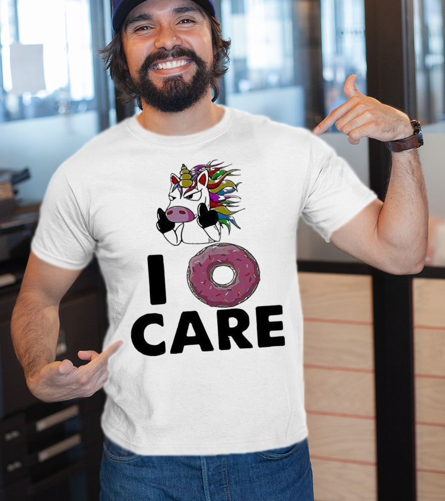 Unicorn Donut I Care Magic Rainbow Attitude T-Shirt