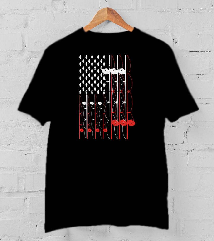 American Fisherman Flag Rod Lure Fishing Lover T-Shirt