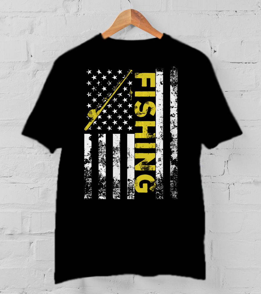 American Flag Fishing USA Patriotic T-Shirt