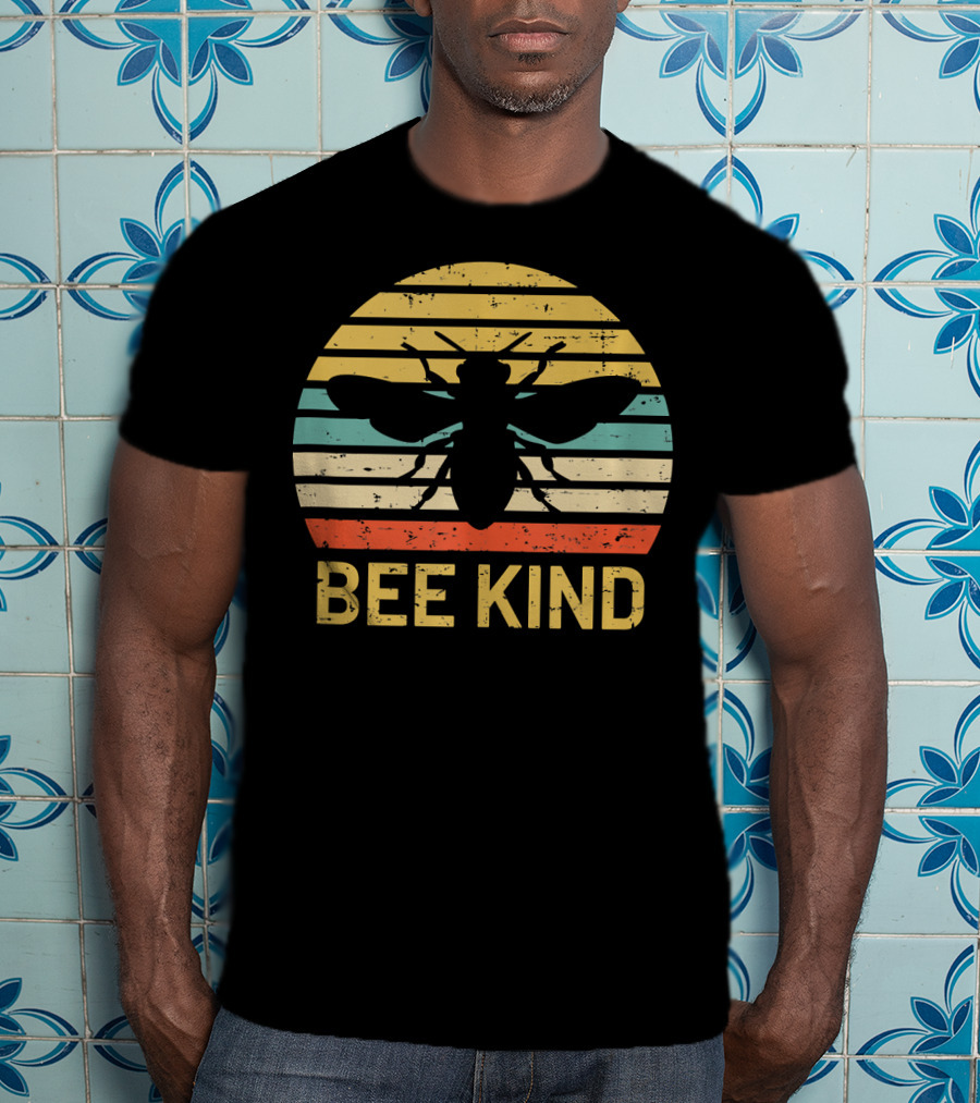 Bee Kind Vintage Style Honey Bee Silhouette Awareness T-Shirt