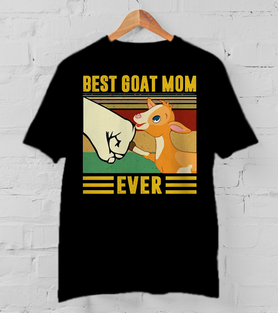 Best Goat Mom Ever Fist Bump With Adorable Cartoon Kid T-Shirt