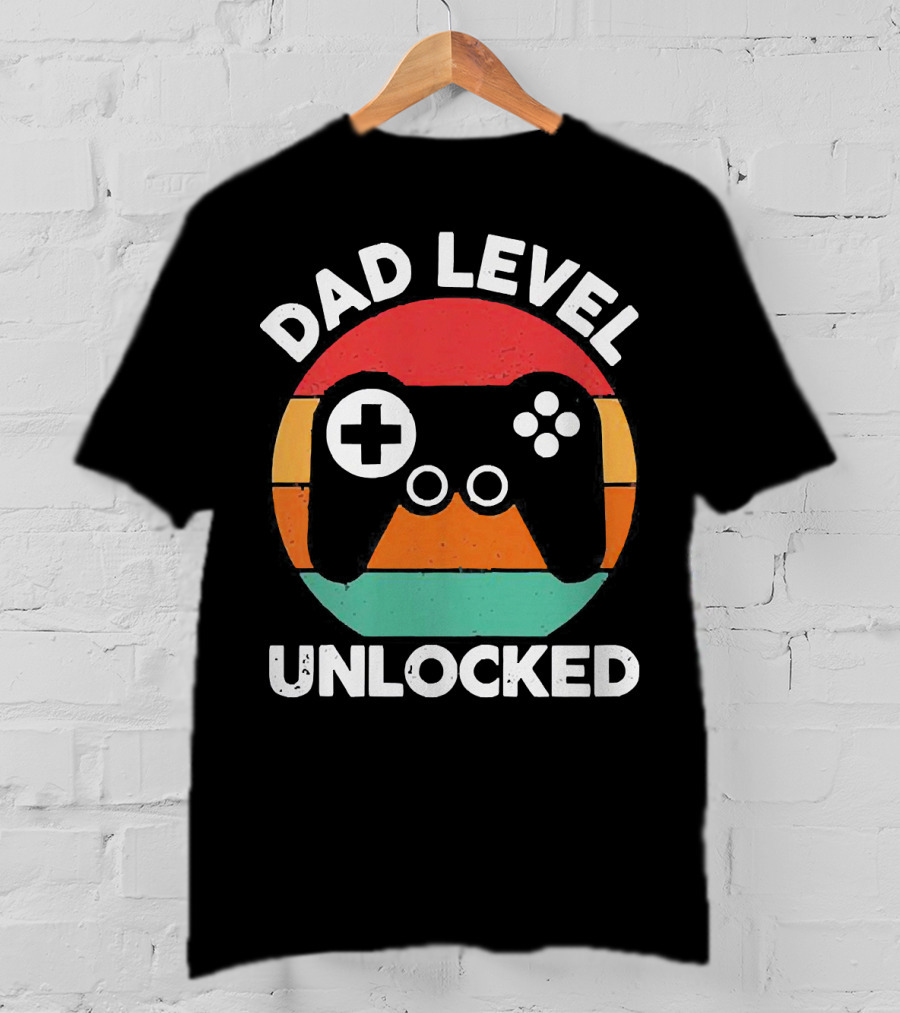 Dad Level Unlocked Vintage Version Gamer Control T-Shirt